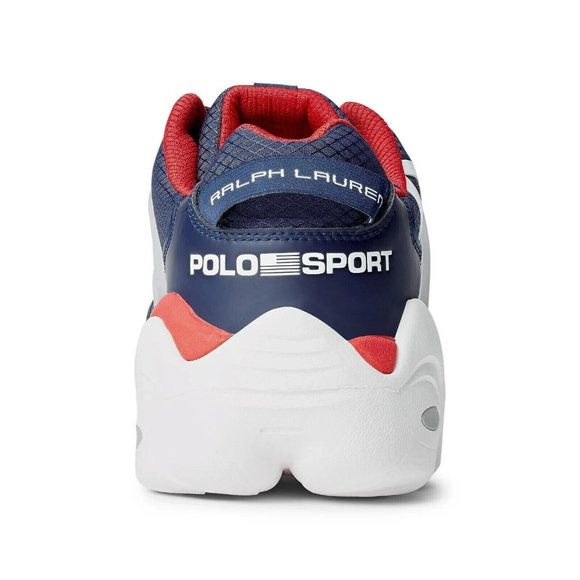 NWOB Polo Ralph Lauren Men's RLX Tech-SK-ATH RL-67 Sneakers, Navy/Red, Size 9D - Picture 6 of 11